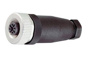 Binder M12-A ケーブルソケット、6.0-8.0mm、シールドなし、ねじ端子、IP67、UL