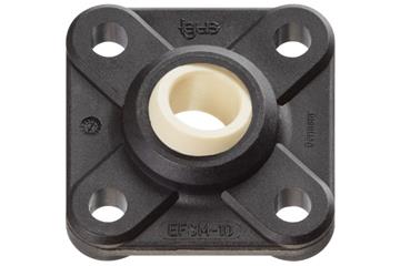 フランジ型ベアリング (取付け穴4個)、EFSM、イグボール、球面ボール イグリデュールW300