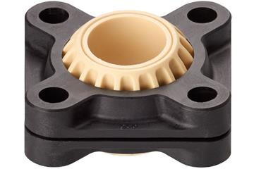 フランジ型ベアリング (取付け穴4個、分離型ハウジング)、KFSM GT イグボール、球面ボール イグリデュールJ