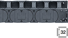 Eチェーン、全リンクにクロスバー装着