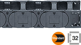 Eチェーン、1リンクおきにクロスバー装着