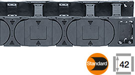 Eチェーン、1リンクおきにクロスバー装着