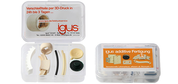 イグリデュール製耐摩耗性パーツの3Dプリントサービス無料サンプルBOX