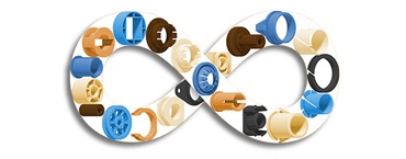 お客様の要件でイグスが製造する様々なカスタムベアリング