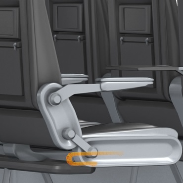 航空機内装：シートのスライド調整部におけるエナジーチェーン
