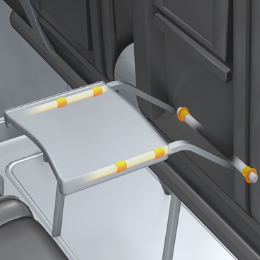 航空機内装：シートテーブル調整部におけるすべり軸受