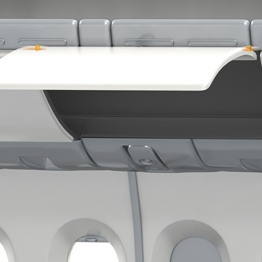 航空機内装：荷物室のドアにおけるイグリデュールすべり軸受