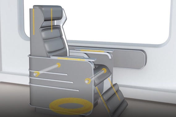 座席に使われるイグリデュールすべり軸受、ドライリン リニアガイド、イグリデュールPRT ロータリーテーブルベアリング