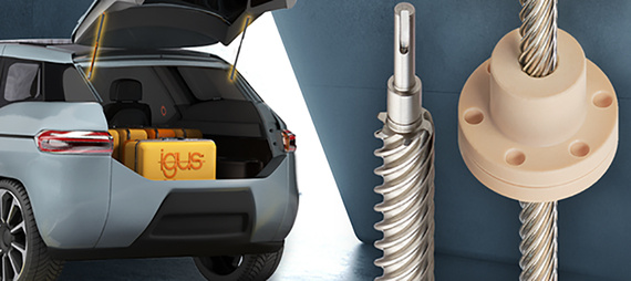 ドライスピン送りねじとナットを装着したイグスカー