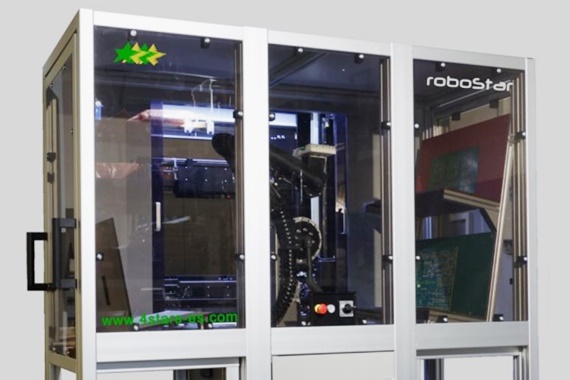 ロボットアーム「ロボリンク」を装備したプリント基板検査ユニット「ロボスター」