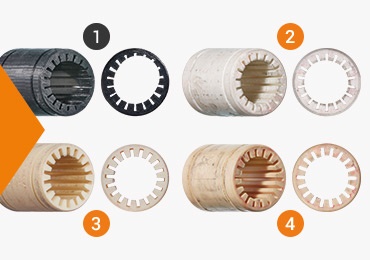 直動試験後のリニアブッシュの摩耗比較